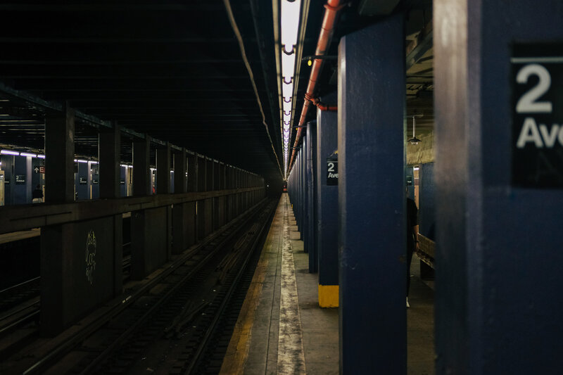 Subway Platform at Night
