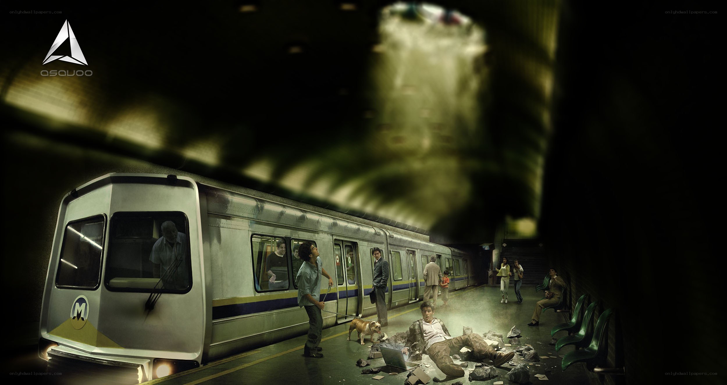 Subway station chaos scene