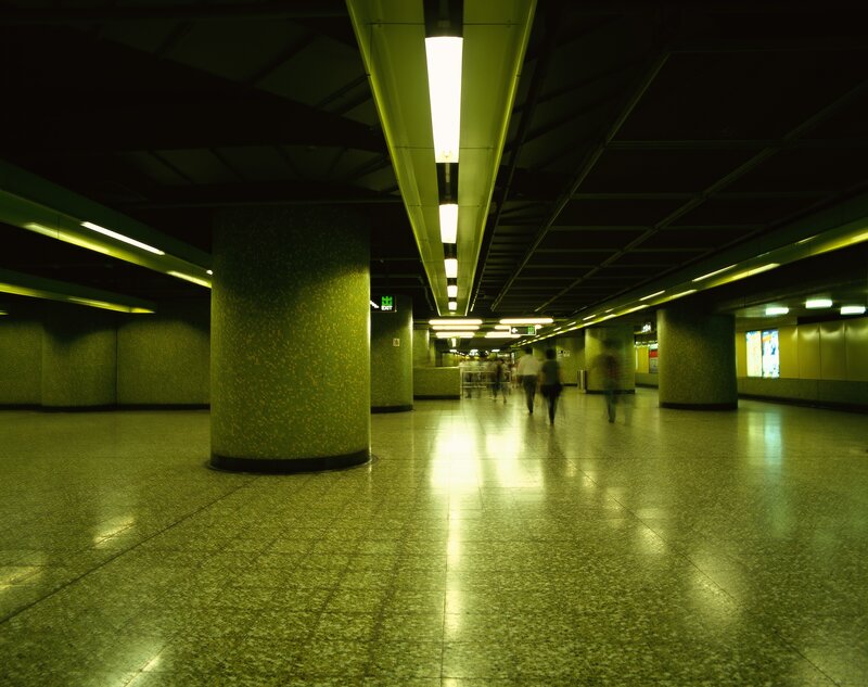 Subway station corridor