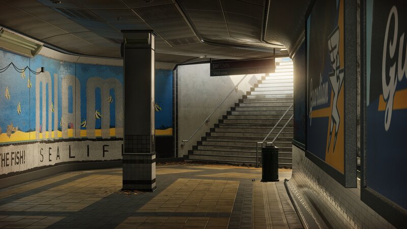 Subway Station Interior — Blue