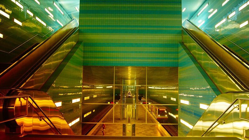 Subway Station Interior — Green