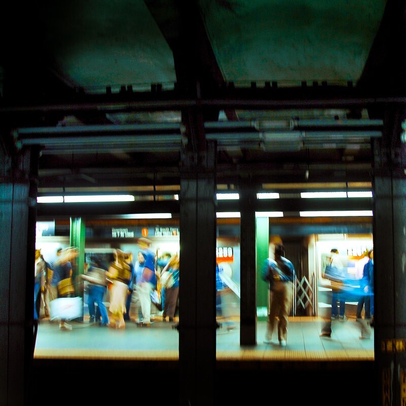 Subway station motion blur