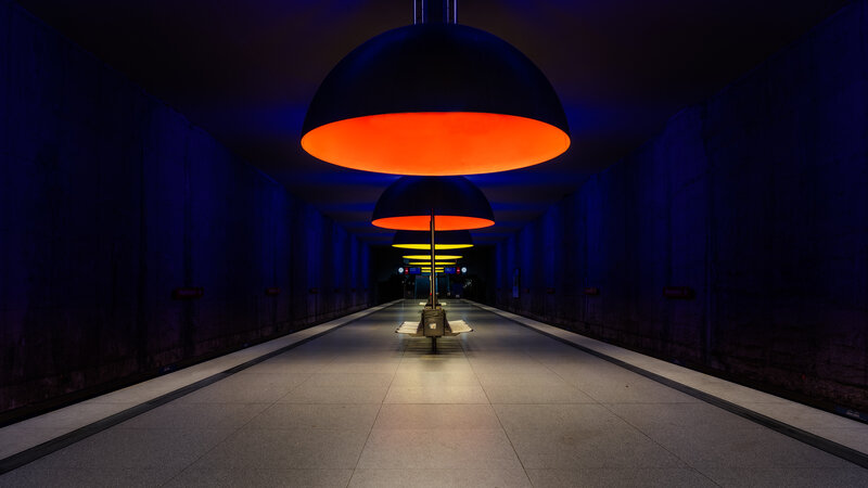 Subway Station Platform — Blue