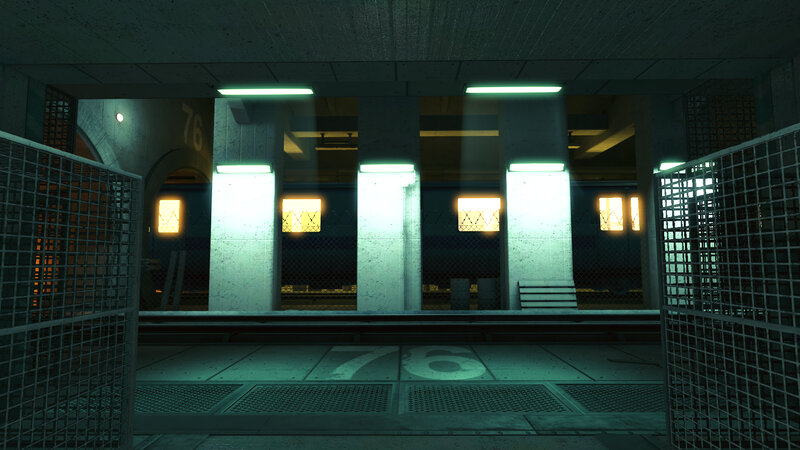 Subway Station Platform — Green