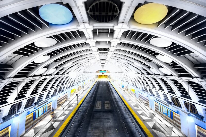 Subway Station Platform — White