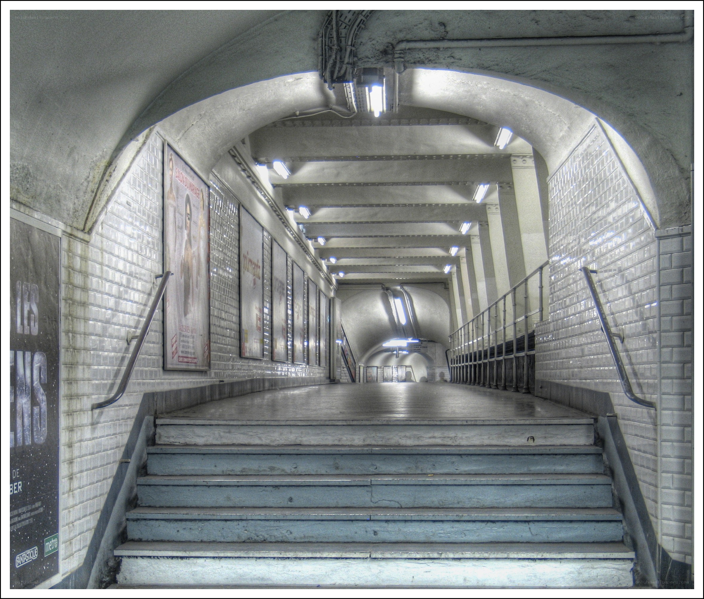 Subway station stairs