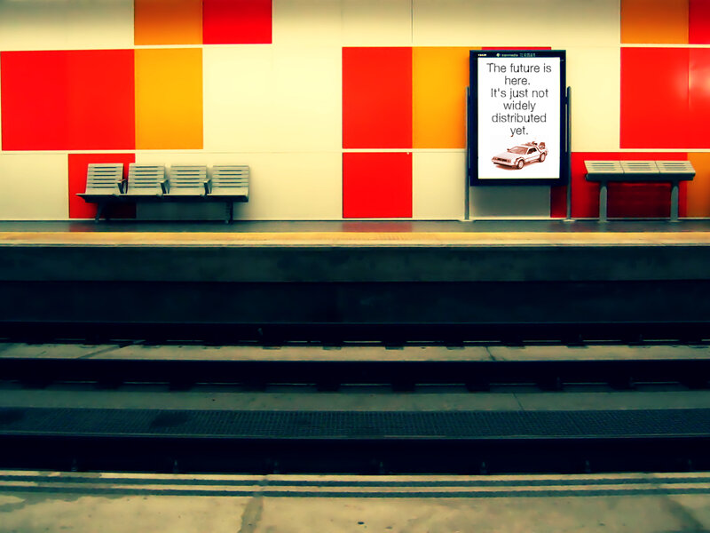 Subway station with digital ad