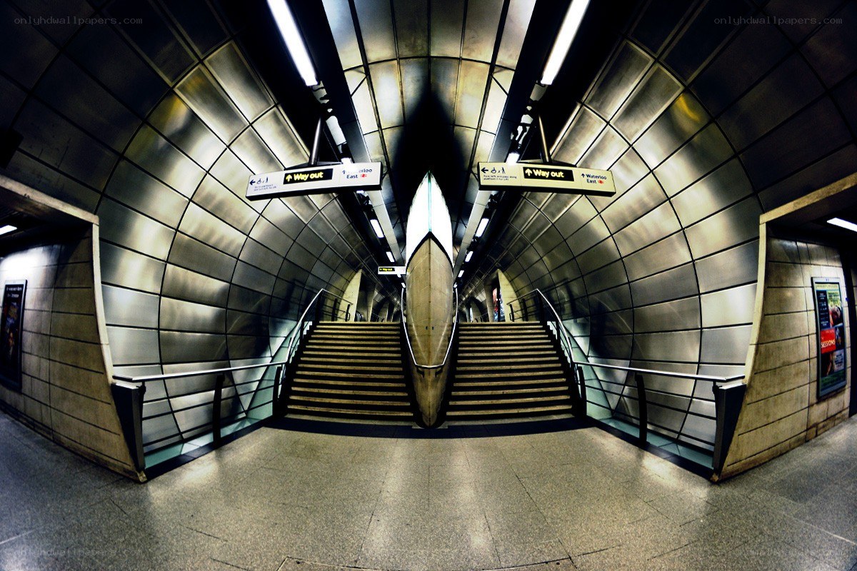Subway station with stairs
