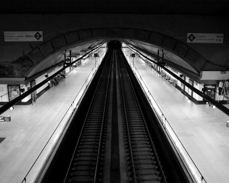 subway station with tracks