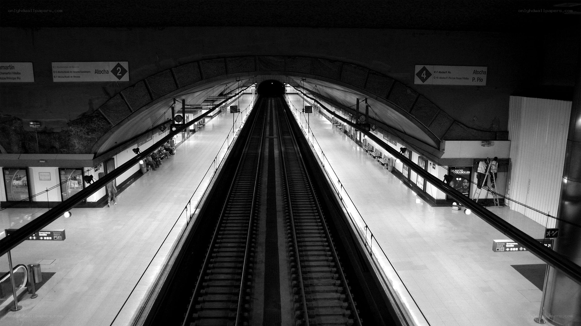 Subway station with tracks