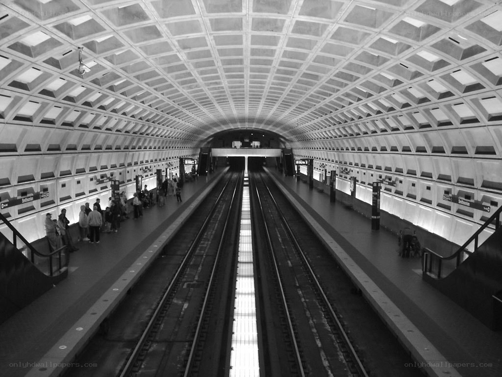 Subway station with tracks