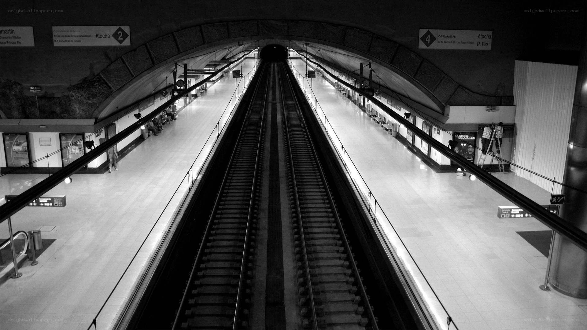 subway station with tracks