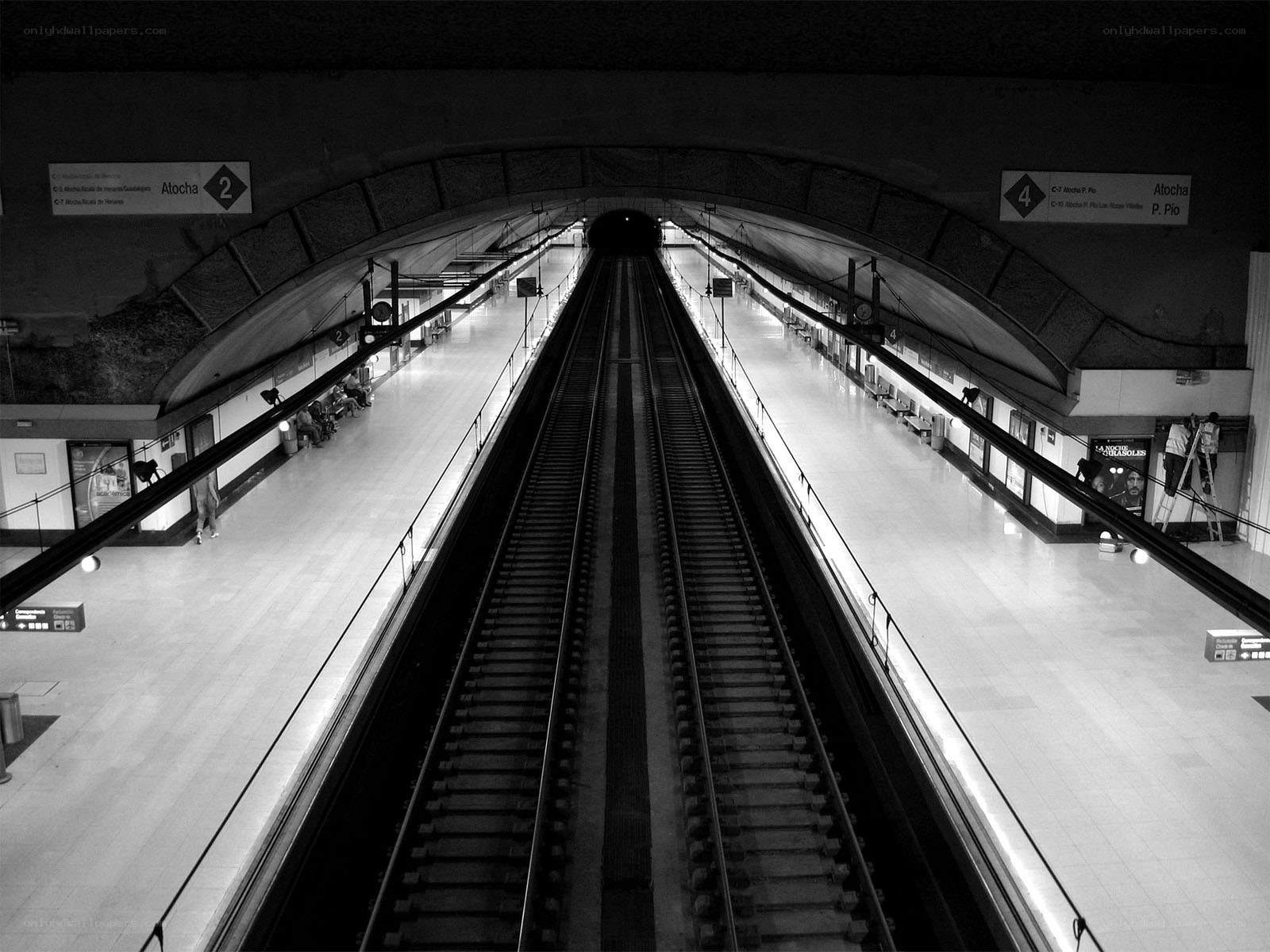 Subway station with tracks