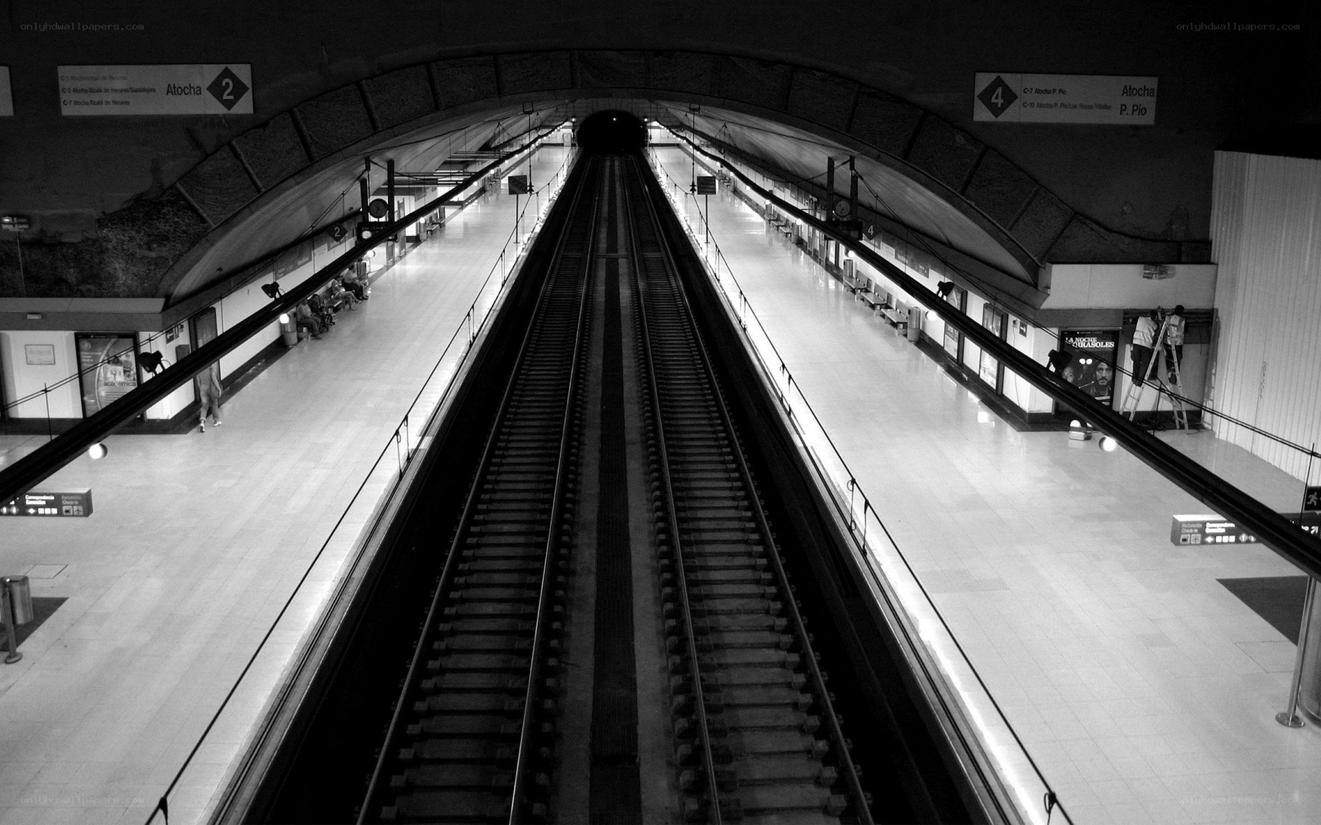 Subway station with tracks