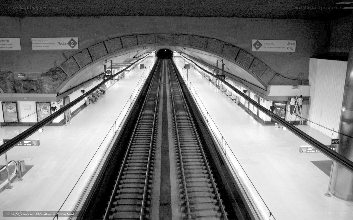 Subway station with tracks