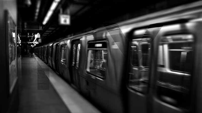 Subway Train in Motion — Black, Dynamic
