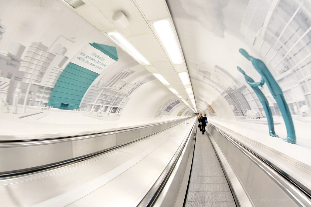 Subway tunnel with art