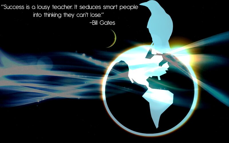 Success quote with globe