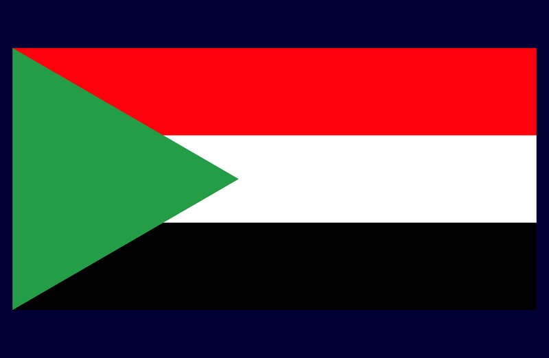 Sudanese flag with blue border
