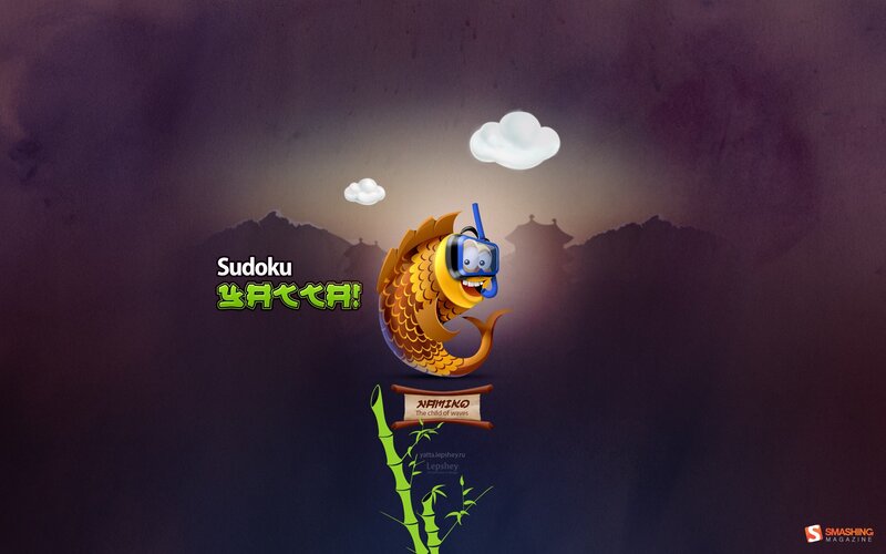 Sudoku game with cartoon fish