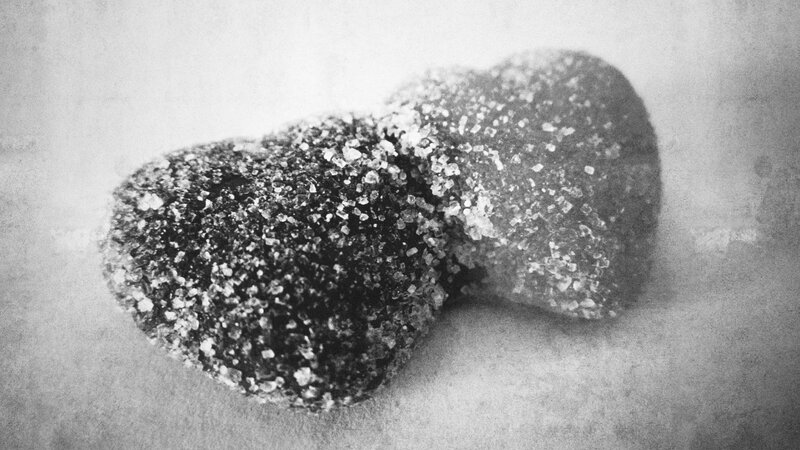 sugar-coated heart-shaped candy