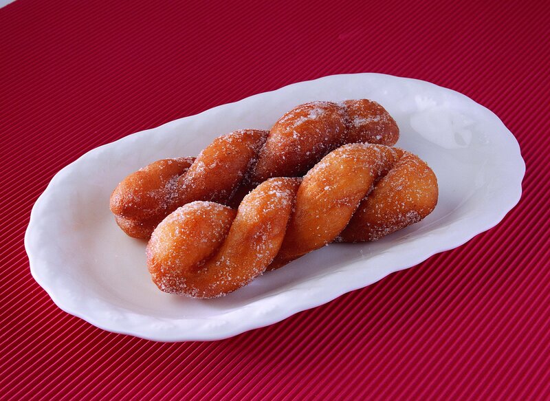 sugar-coated twisted doughnuts