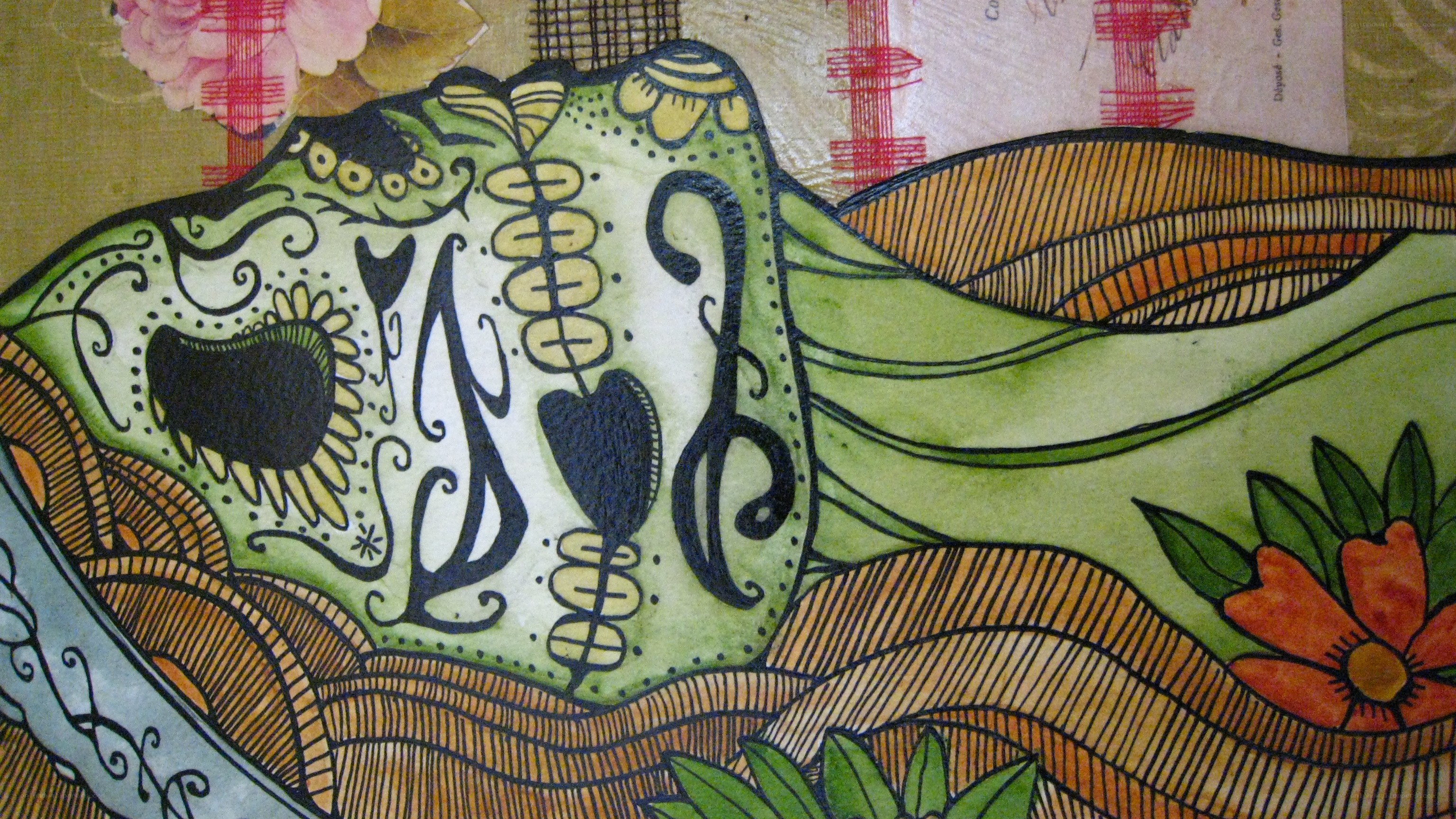 sugar skull art collage