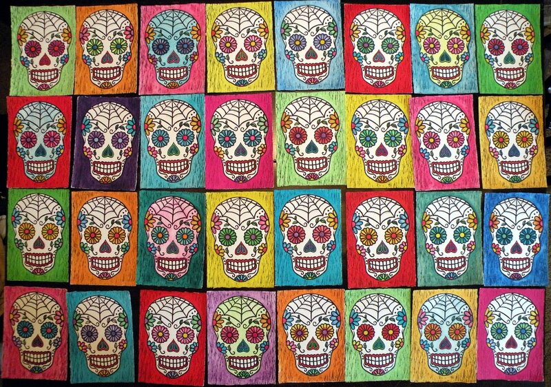 Sugar Skull Art Panels