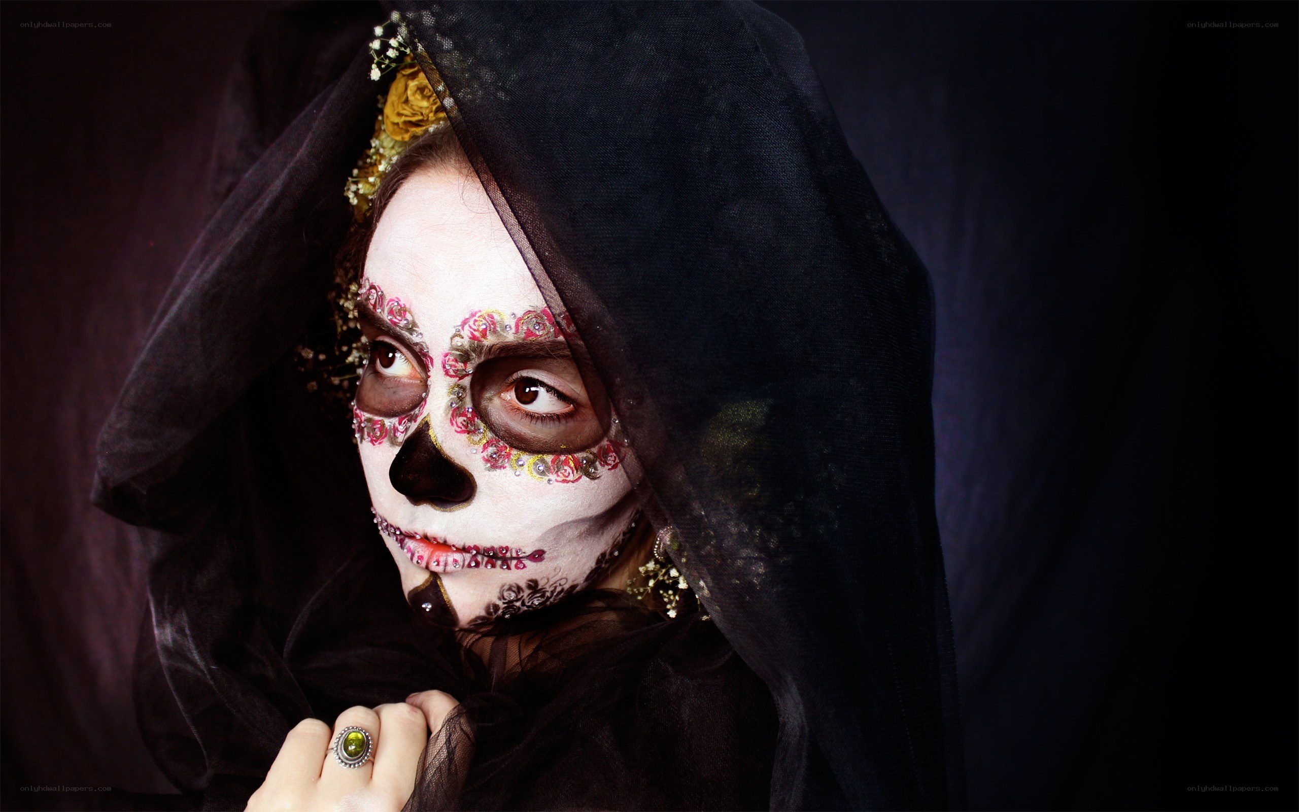 sugar skull makeup portrait