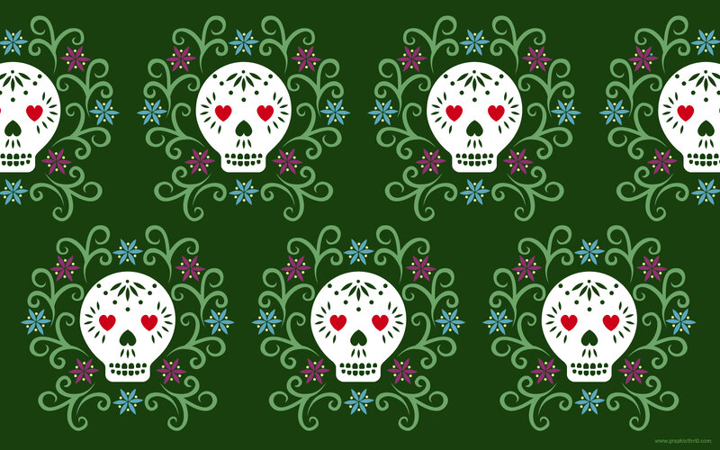 Sugar Skull Pattern — Green
