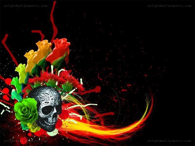 sugar skull with flowers