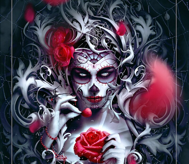 Sugar Skull Woman — Black