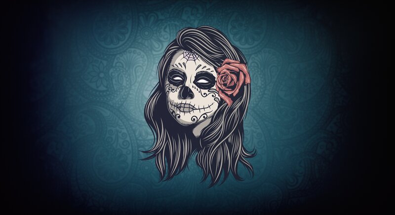 Sugar Skull Woman — Blue