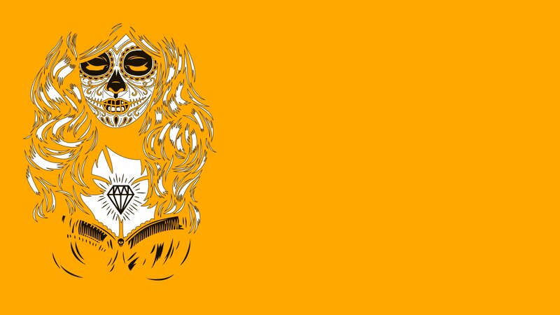 Sugar Skull Woman Illustration — Orange