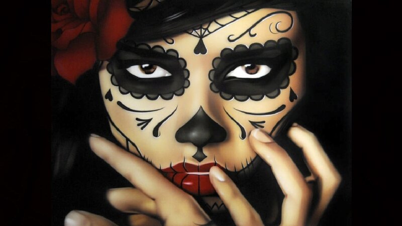 sugar skull woman portrait
