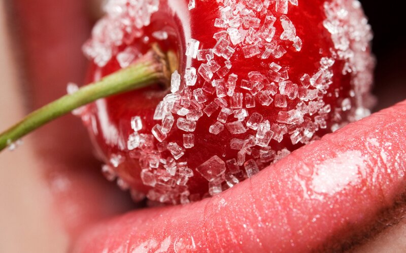 sugared cherry close-up