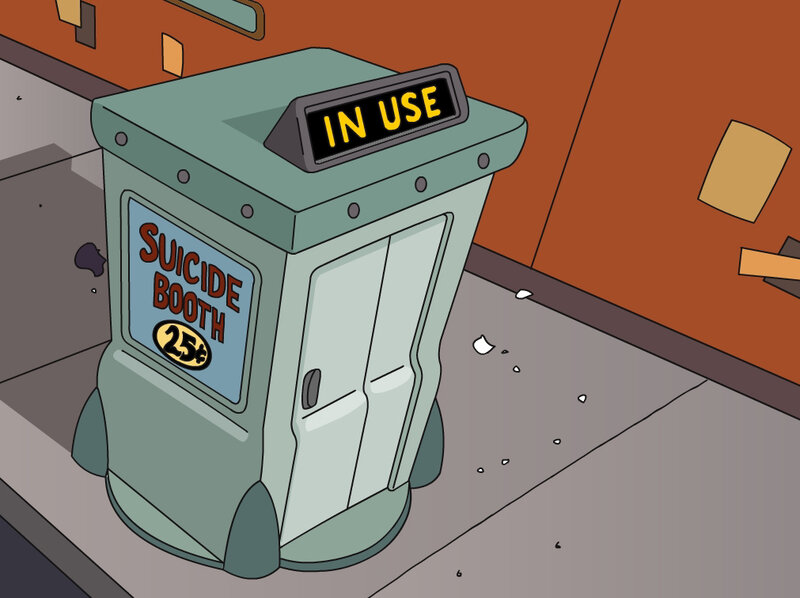 Suicide Booth in use