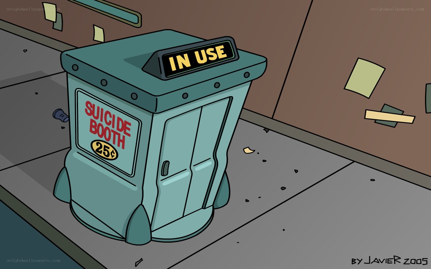 Suicide Booth in Use
