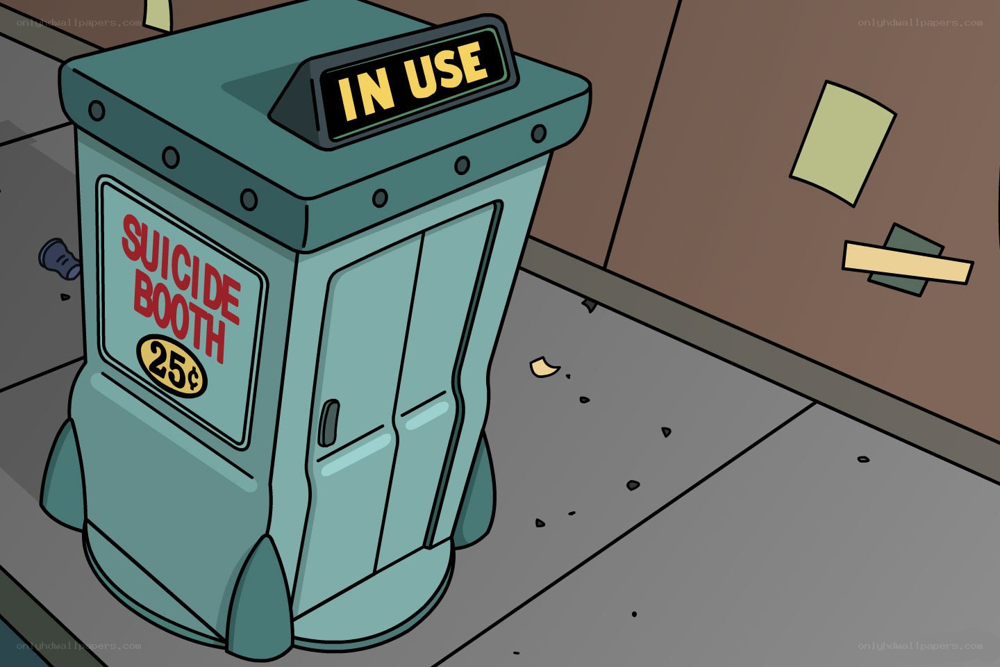 Suicide Booth in Use