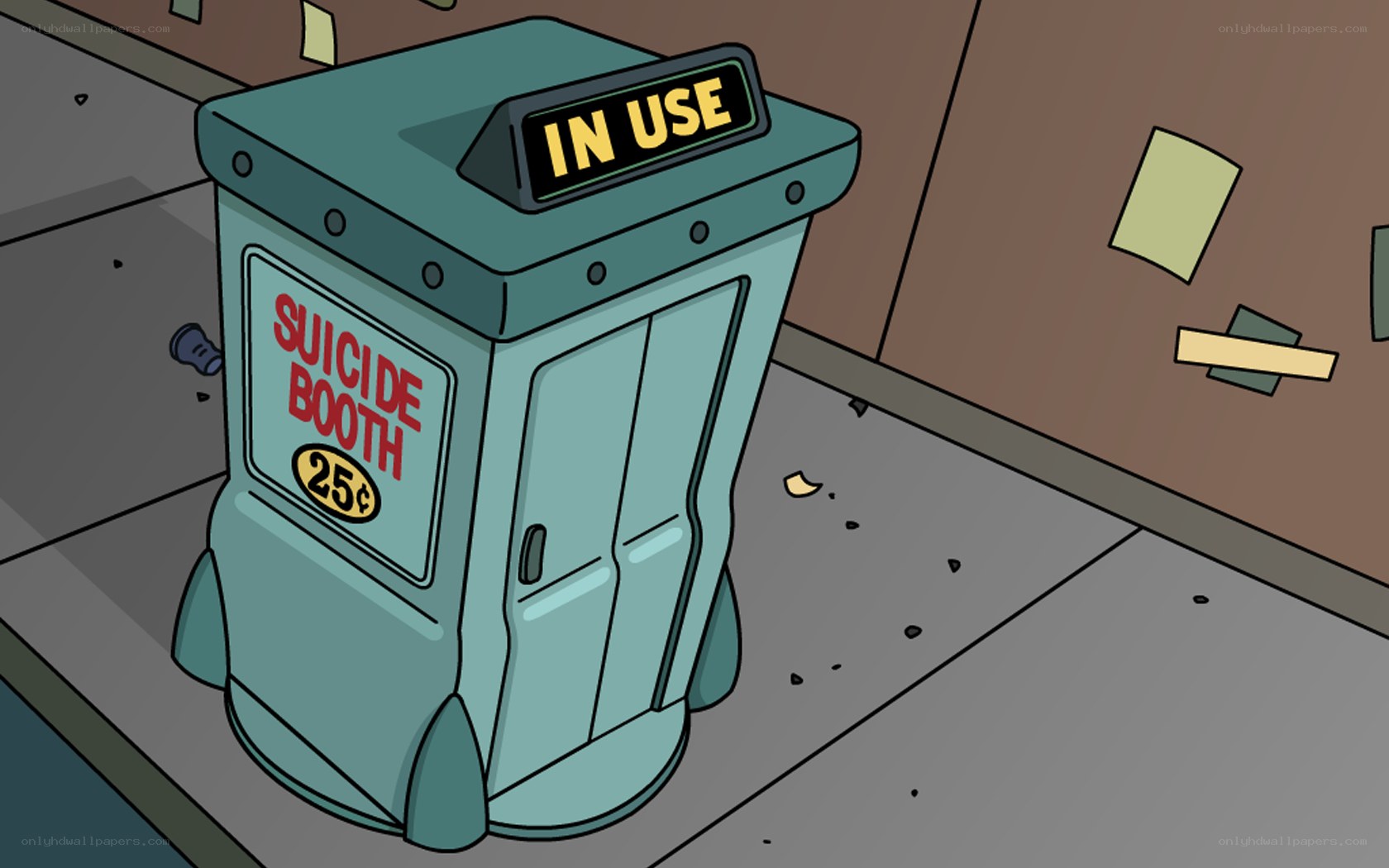 Suicide Booth in use