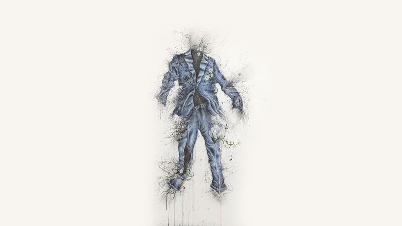 suit with flowers growing