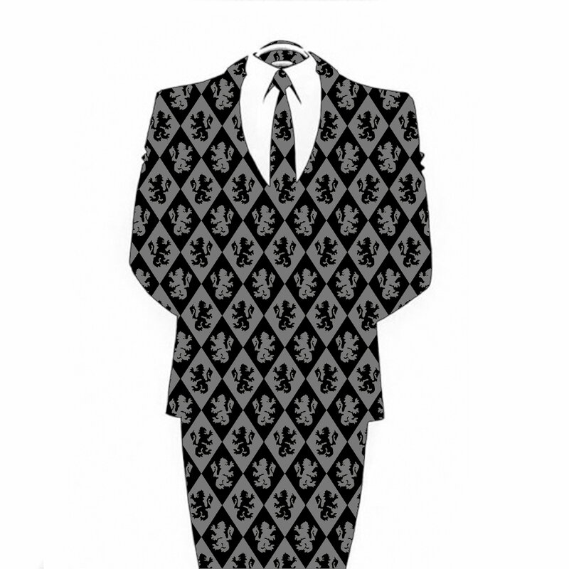 suit with lion pattern