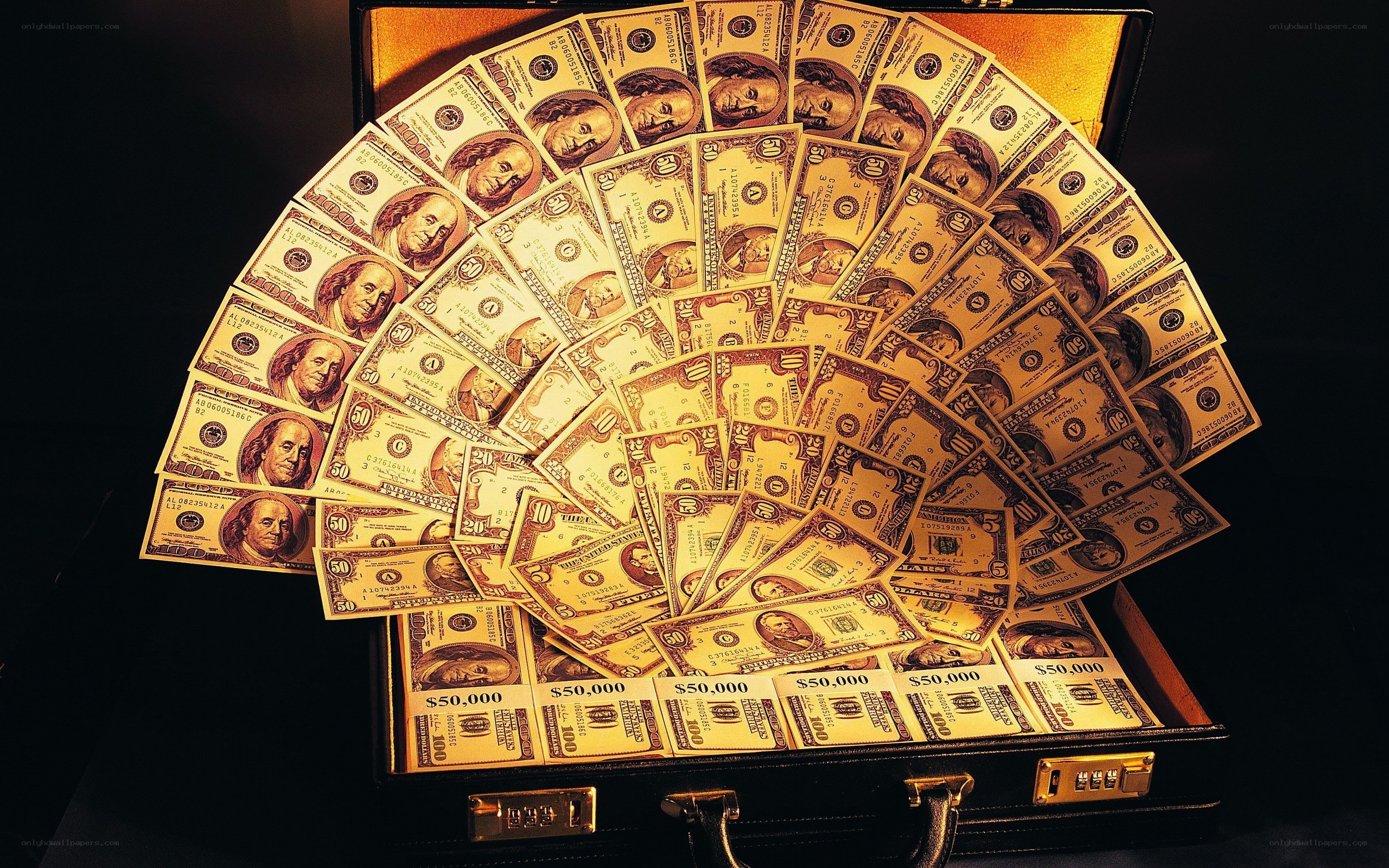 suitcase filled with money