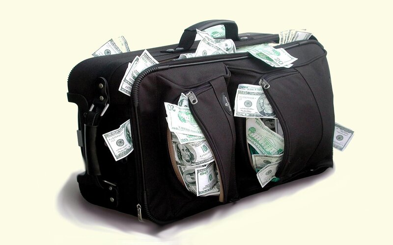 suitcase filled with money
