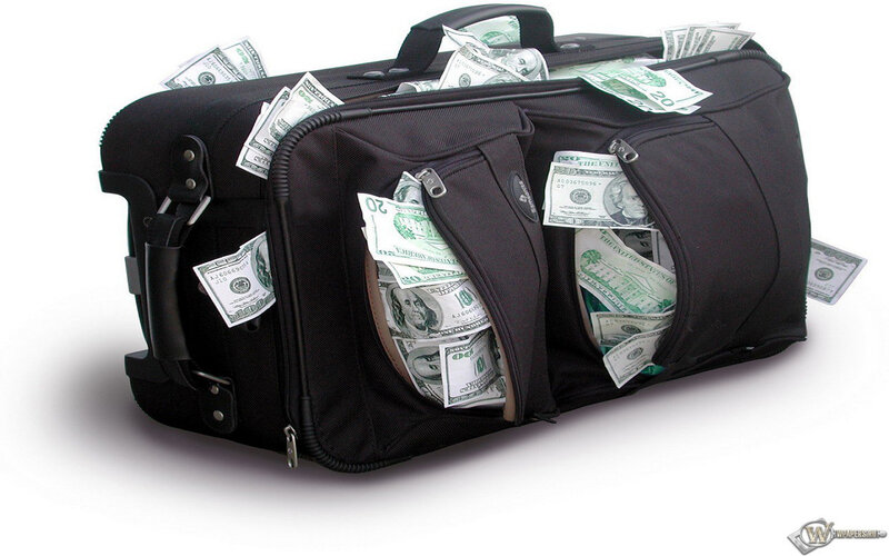 Suitcase Filled with Money — Black