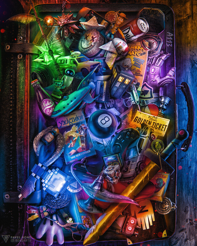 Suitcase Filled with Toys