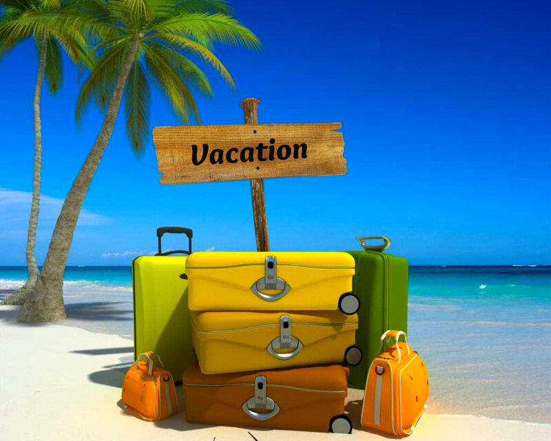 Suitcases on Beach