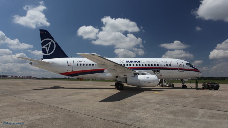 Sukhoi Superjet 100 on tarmac