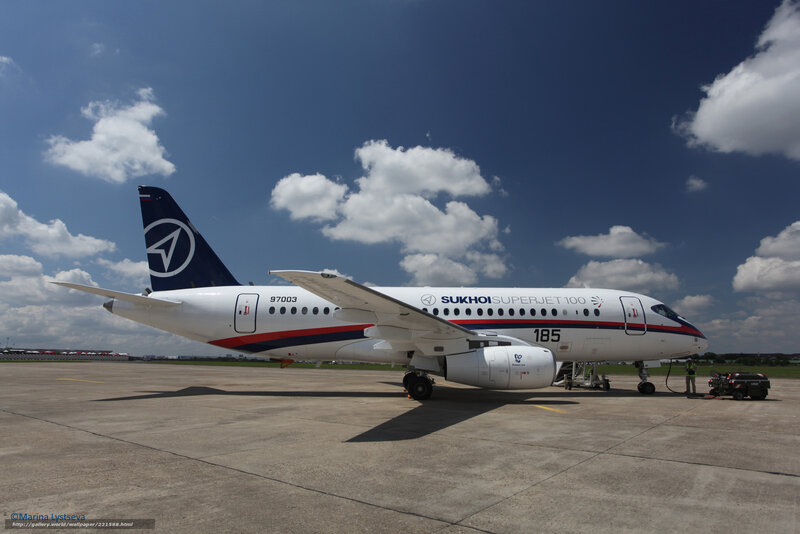 Sukhoi Superjet 100 on tarmac