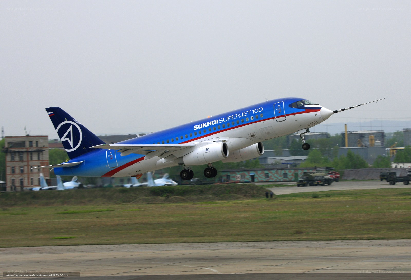 Sukhoi Superjet 100 taking off